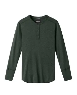 1x1 Slub Long Sleeve Henley Pine