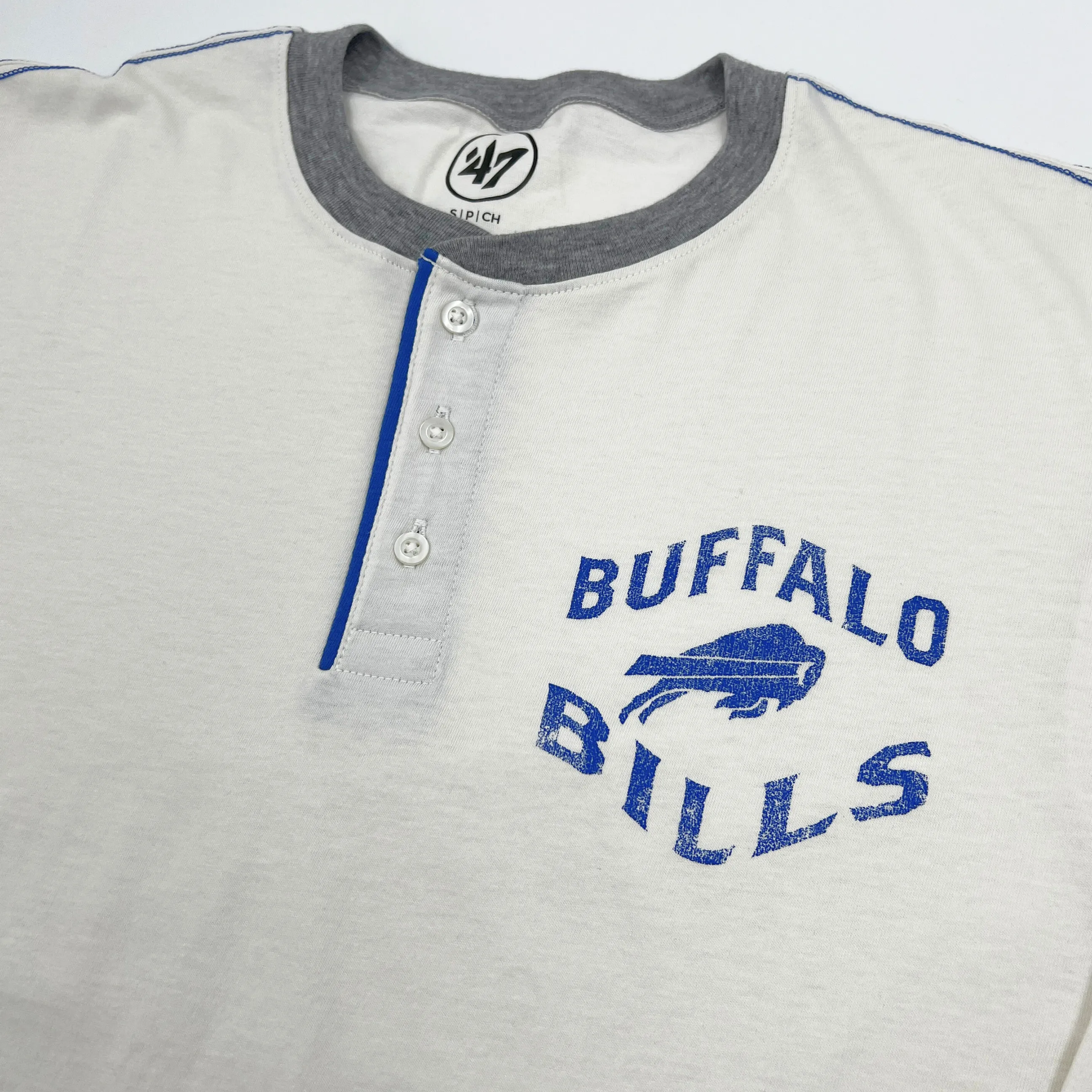 '47 Brand Buffalo Bills Sandstone Henley Long Sleeve Shirt