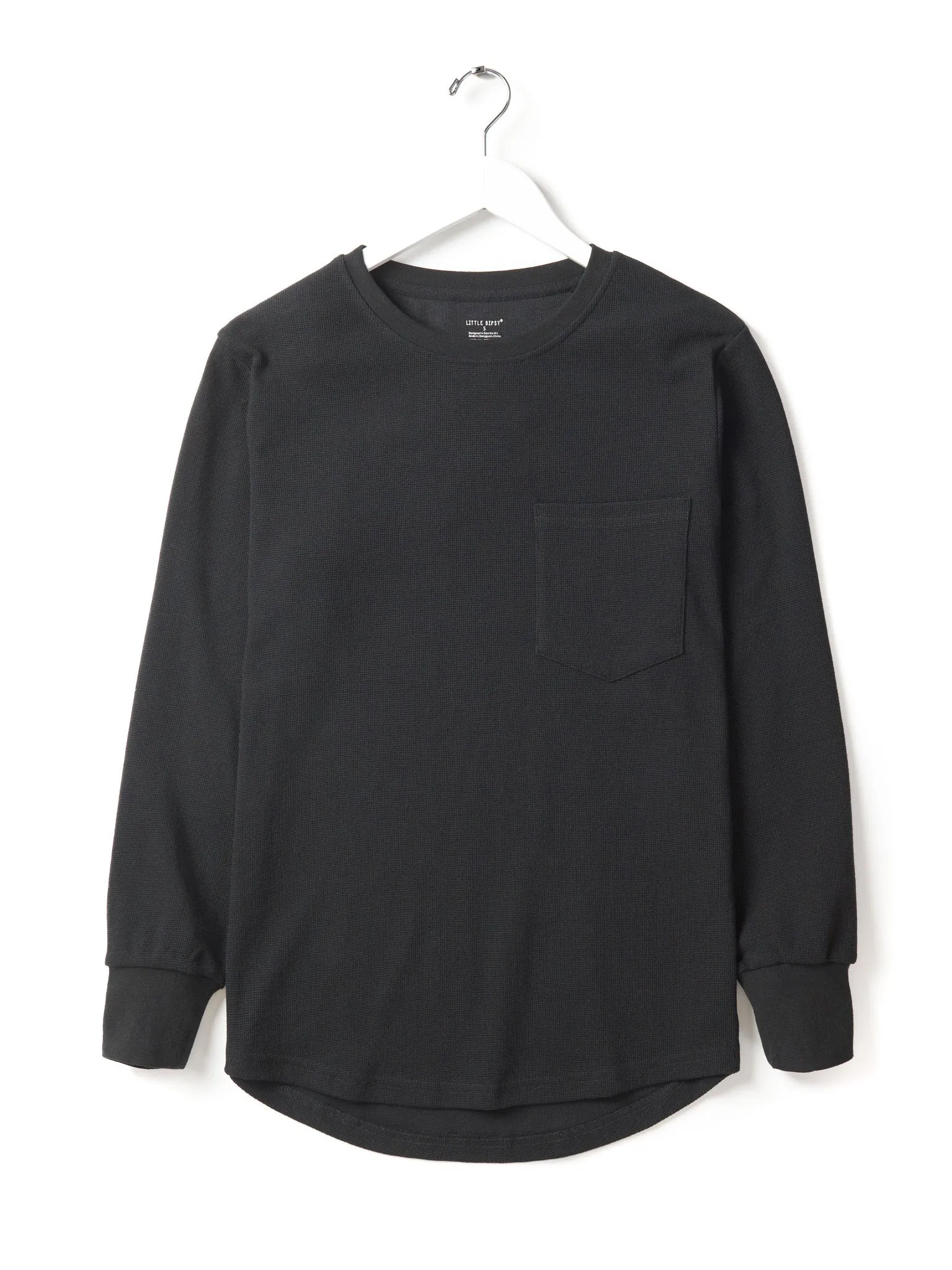 Adult Waffle Top - Black