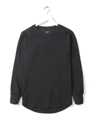 Adult Waffle Top - Black