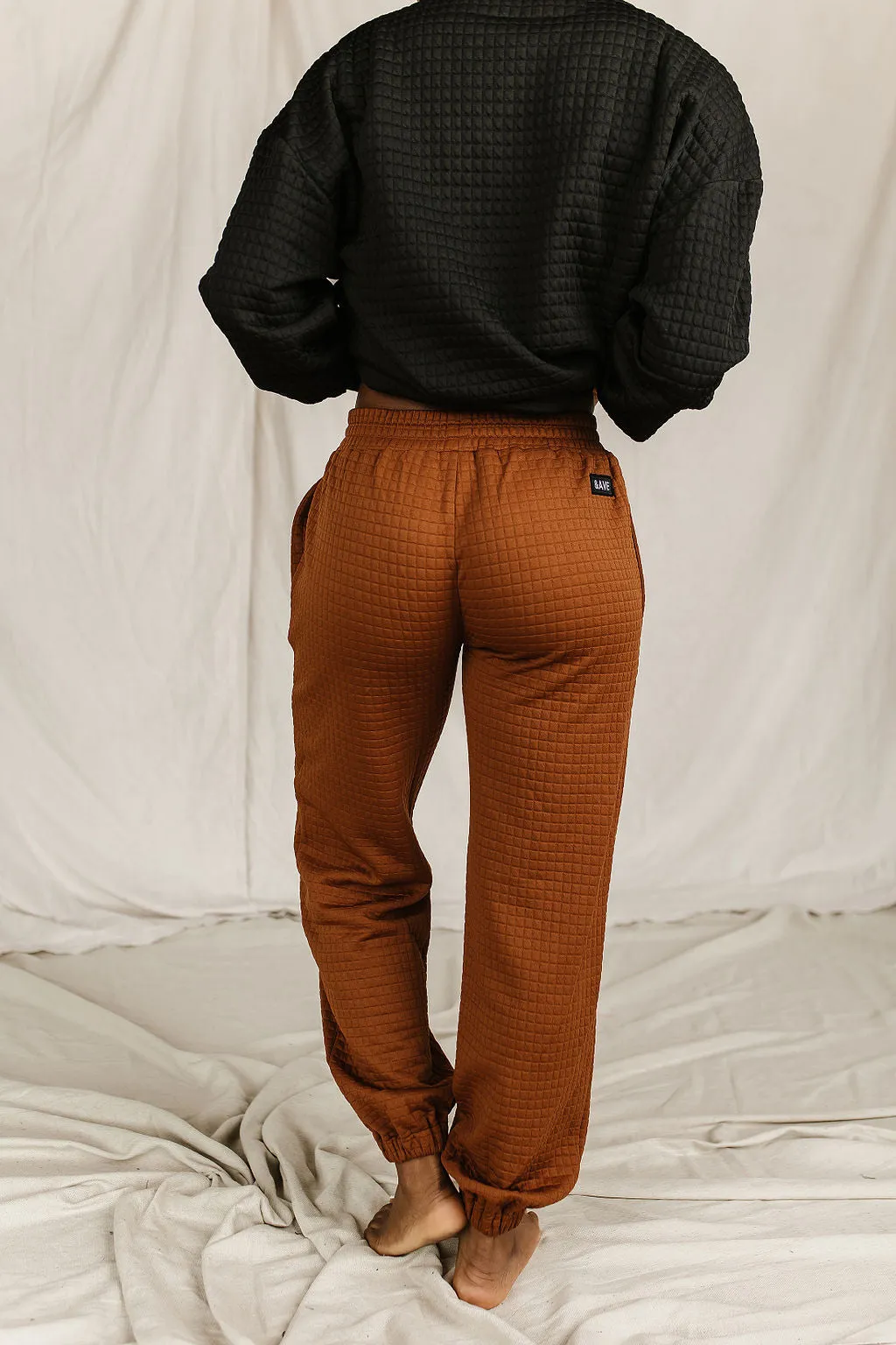 Ampersand Quilted Joggers - Copper &ave