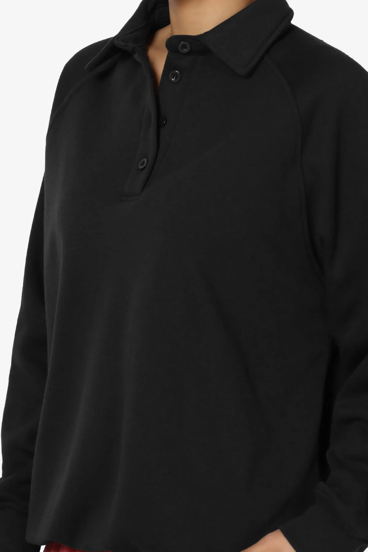 Avianna Oversized Fleece Polo Sweatshirt