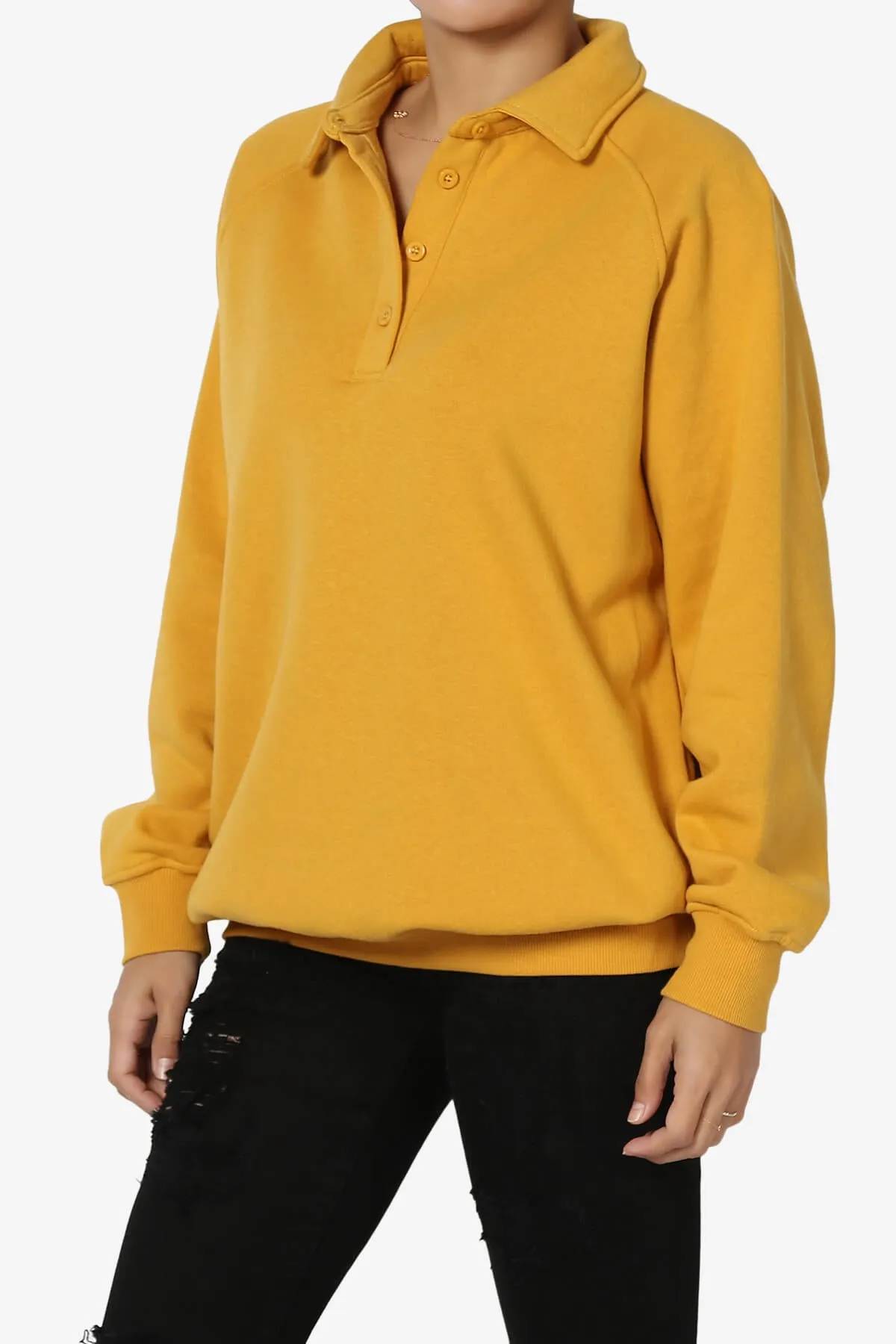 Avianna Oversized Fleece Polo Sweatshirt