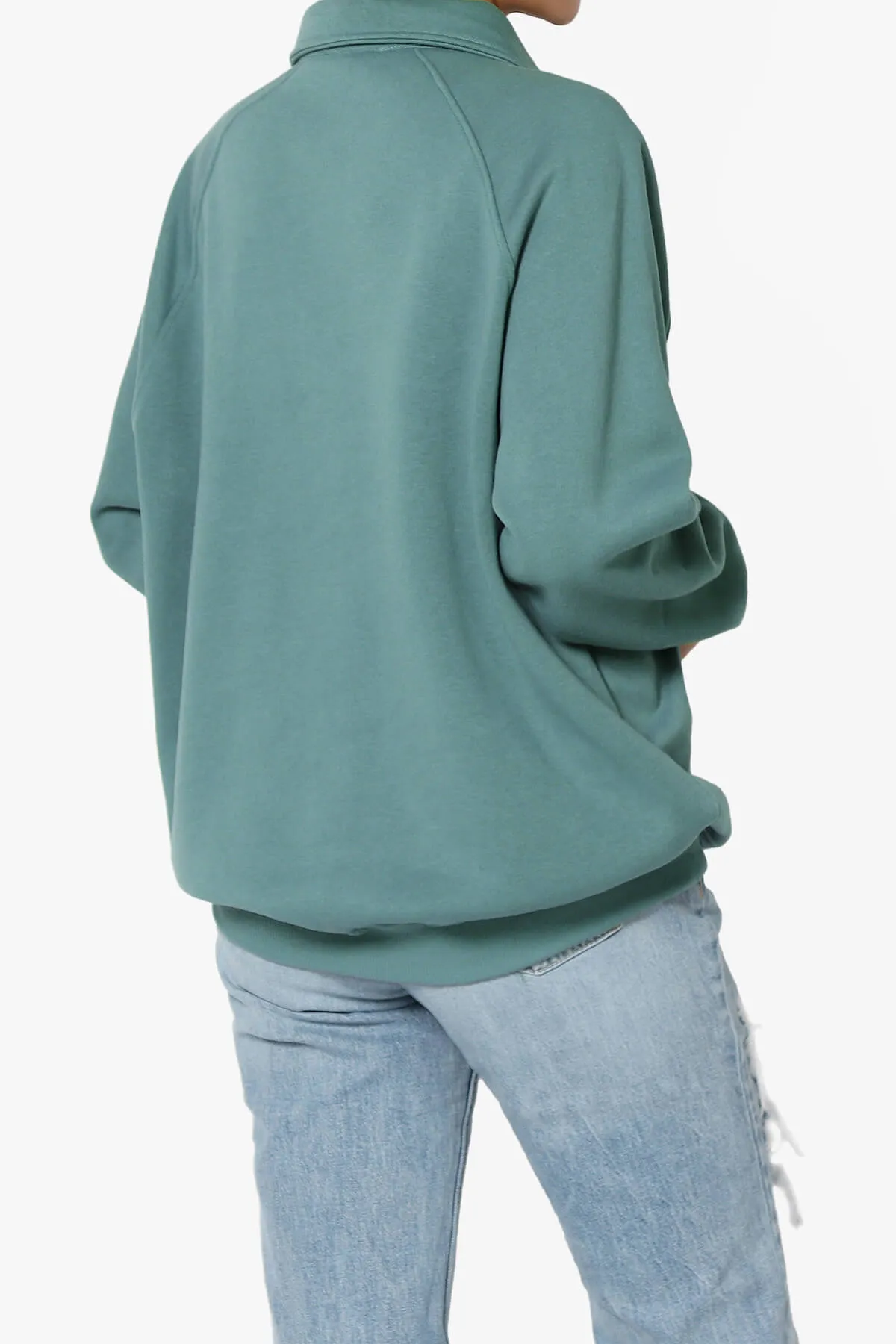 Avianna Oversized Fleece Polo Sweatshirt