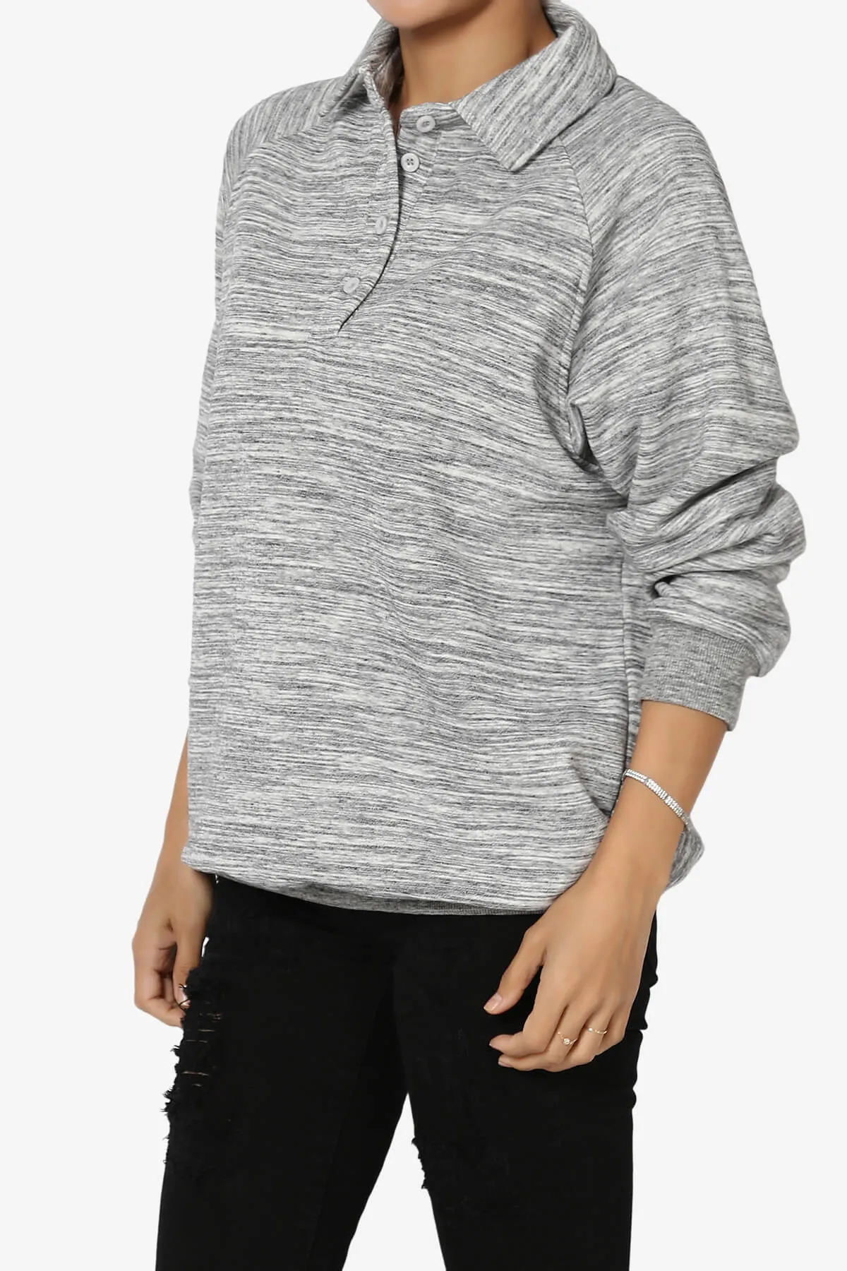 Avianna Oversized Fleece Polo Sweatshirt