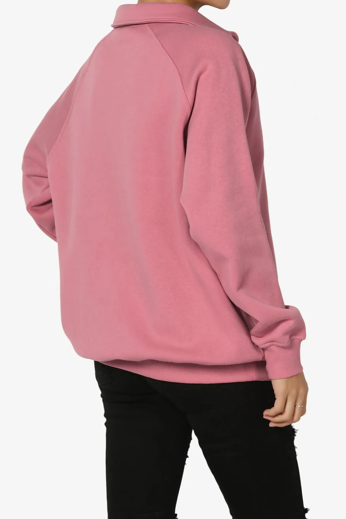 Avianna Oversized Fleece Polo Sweatshirt