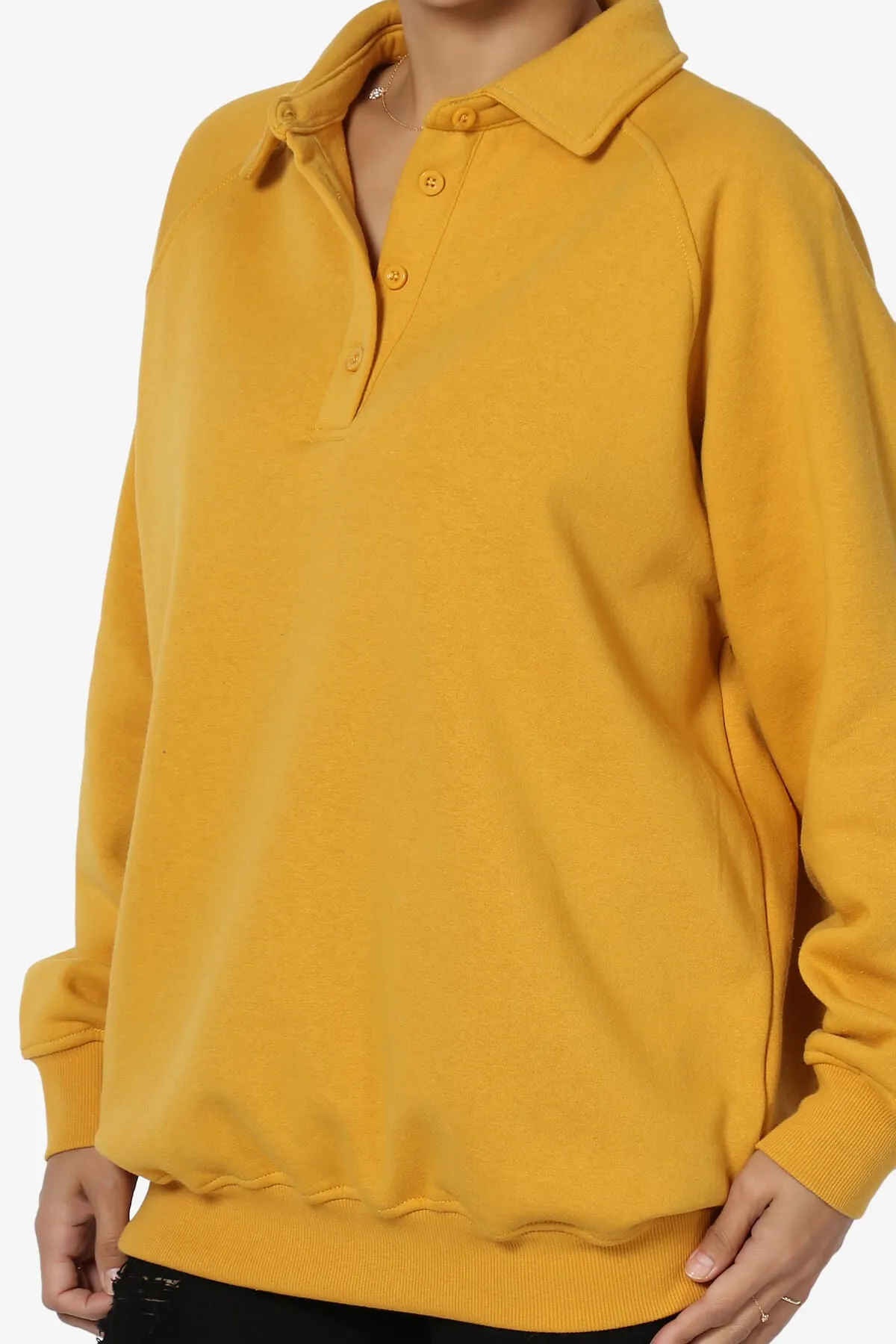 Avianna Oversized Fleece Polo Sweatshirt