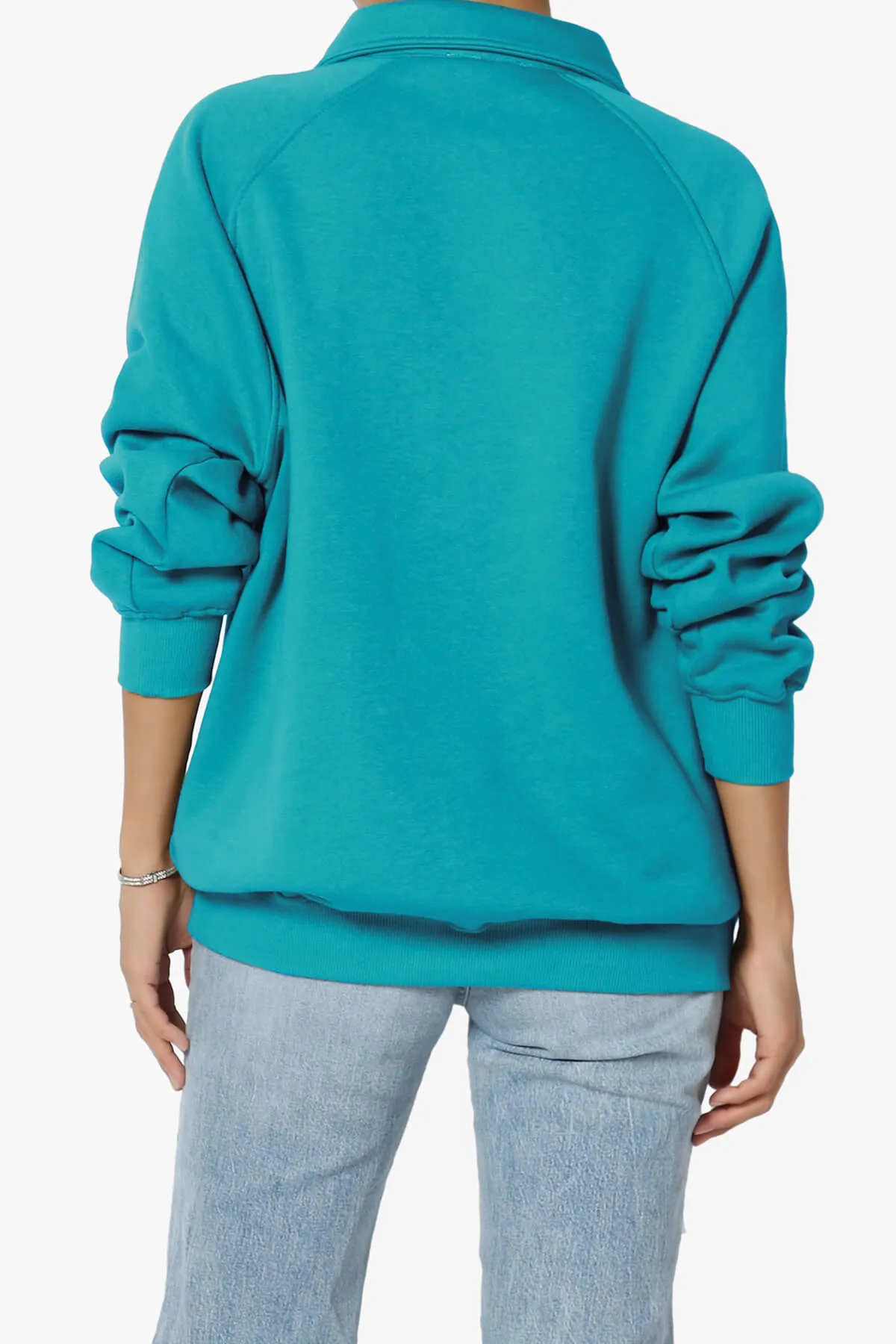 Avianna Oversized Fleece Polo Sweatshirt