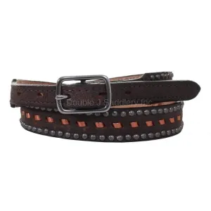 B882 - Brown Bomber Leather Tapered Belt