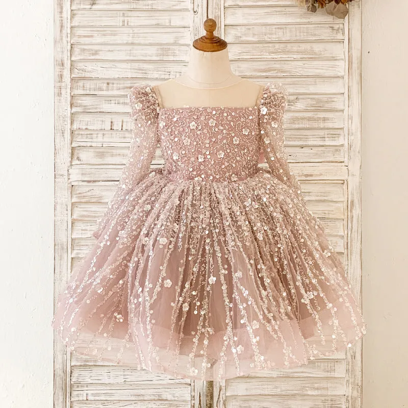 Baby Girl  First Communion Dress Toddler Birthday Pageant Princess Dress