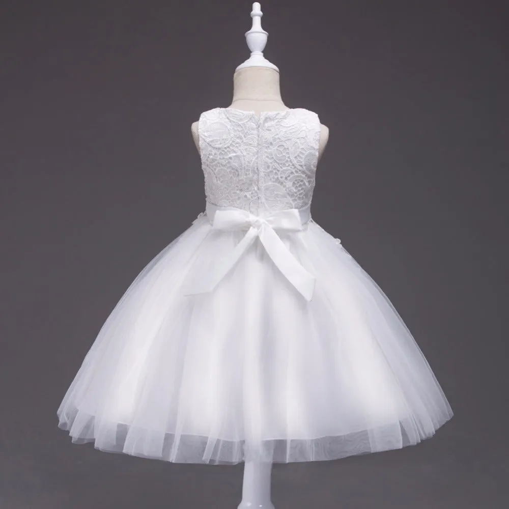 Baby Girls Flower bowknot Wedding Party Gown