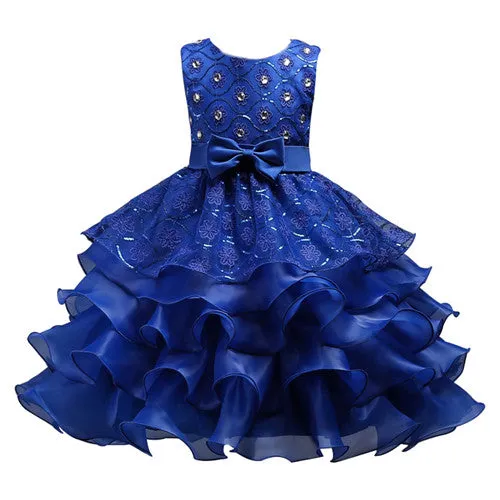 Baby Girls Flower bowknot Wedding Party Gown