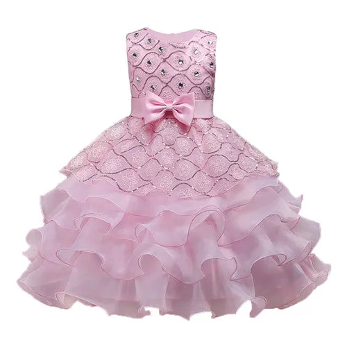 Baby Girls Flower bowknot Wedding Party Gown