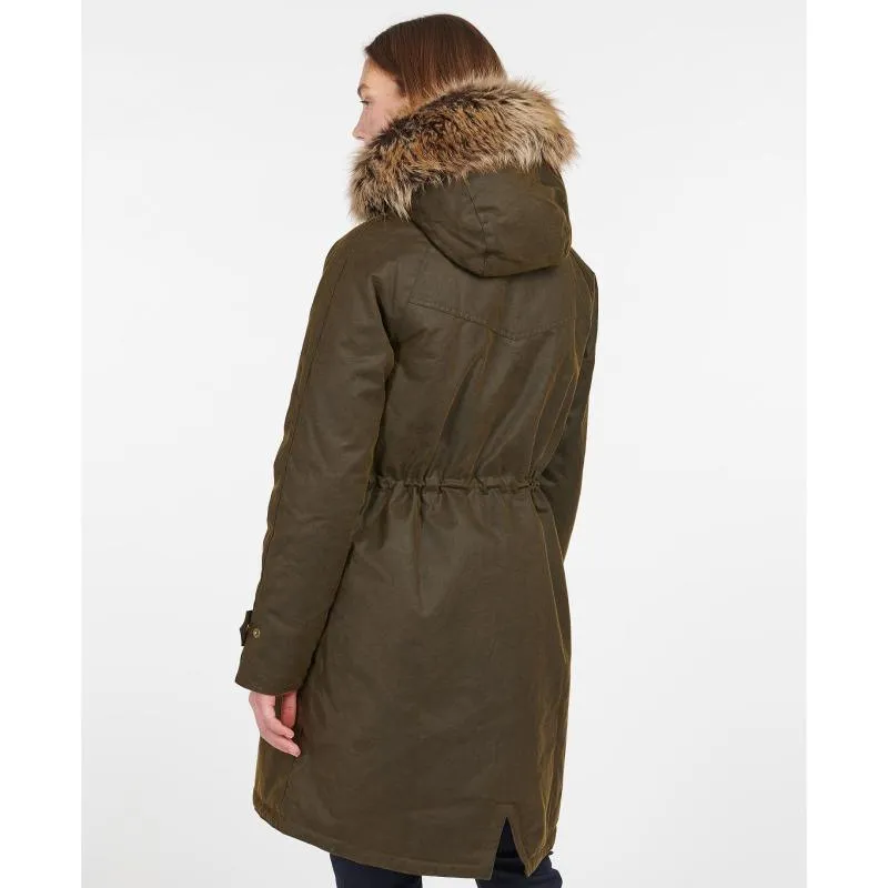 Barbour Hartwith Ladies Wax Parka Jacket - Olive/Classic