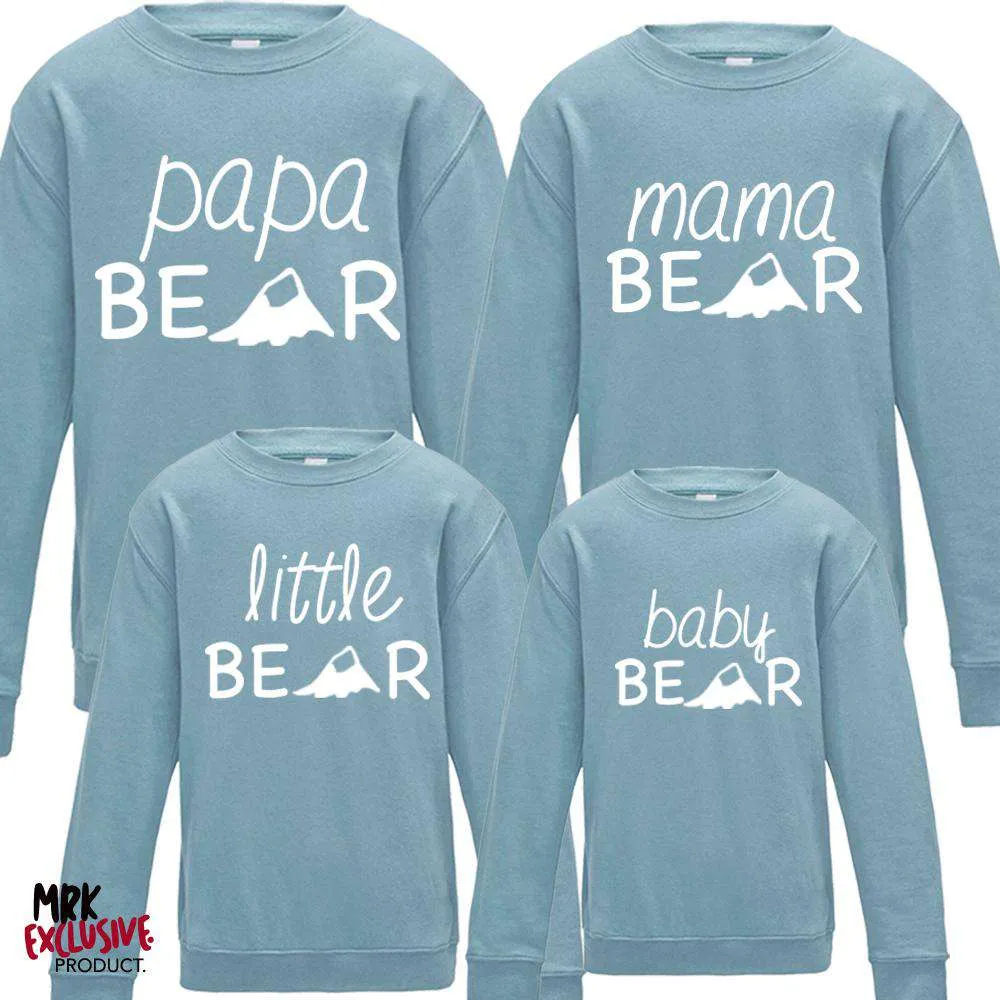 Bear Family Matching Crew Sweats - Pastel Blue (MRK X)