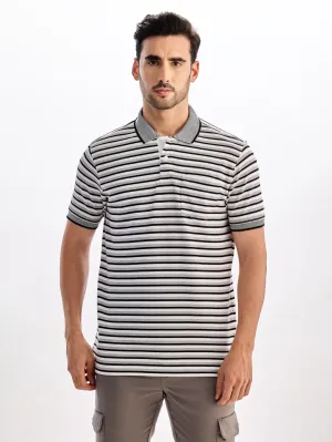 Black Striped Polo T-Shirt