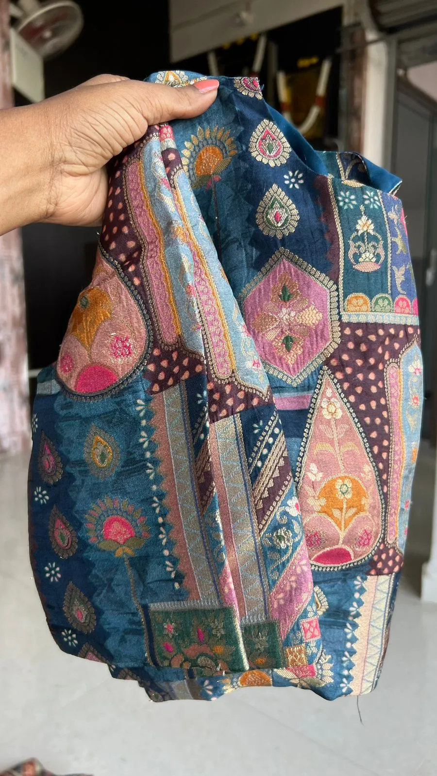 Blue silk banarasi  ( blouse )