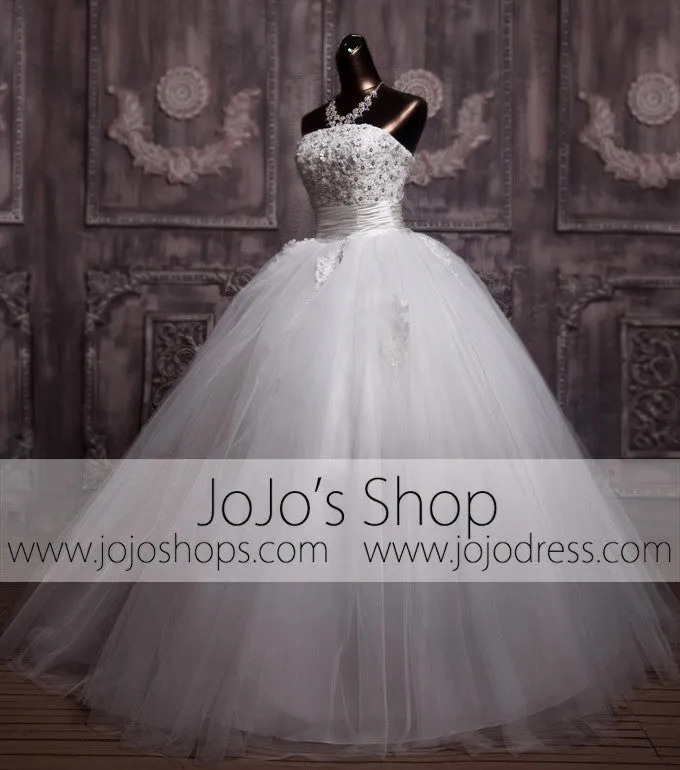 Copy of Strapless Daisy Floral Ball Gown Princess Wedding Dress | G1092