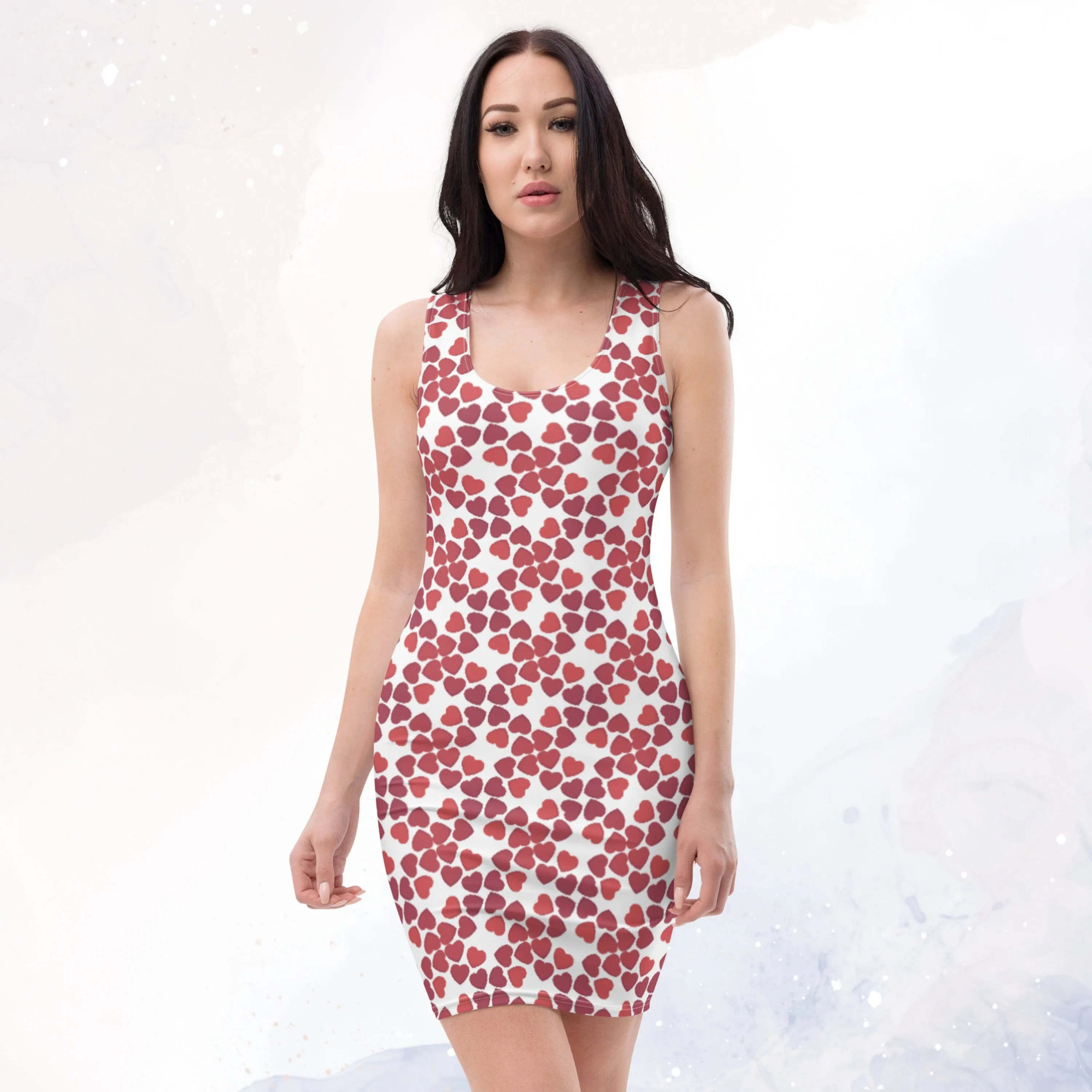 Covered in Red Hearts Valentine Bodycon dress