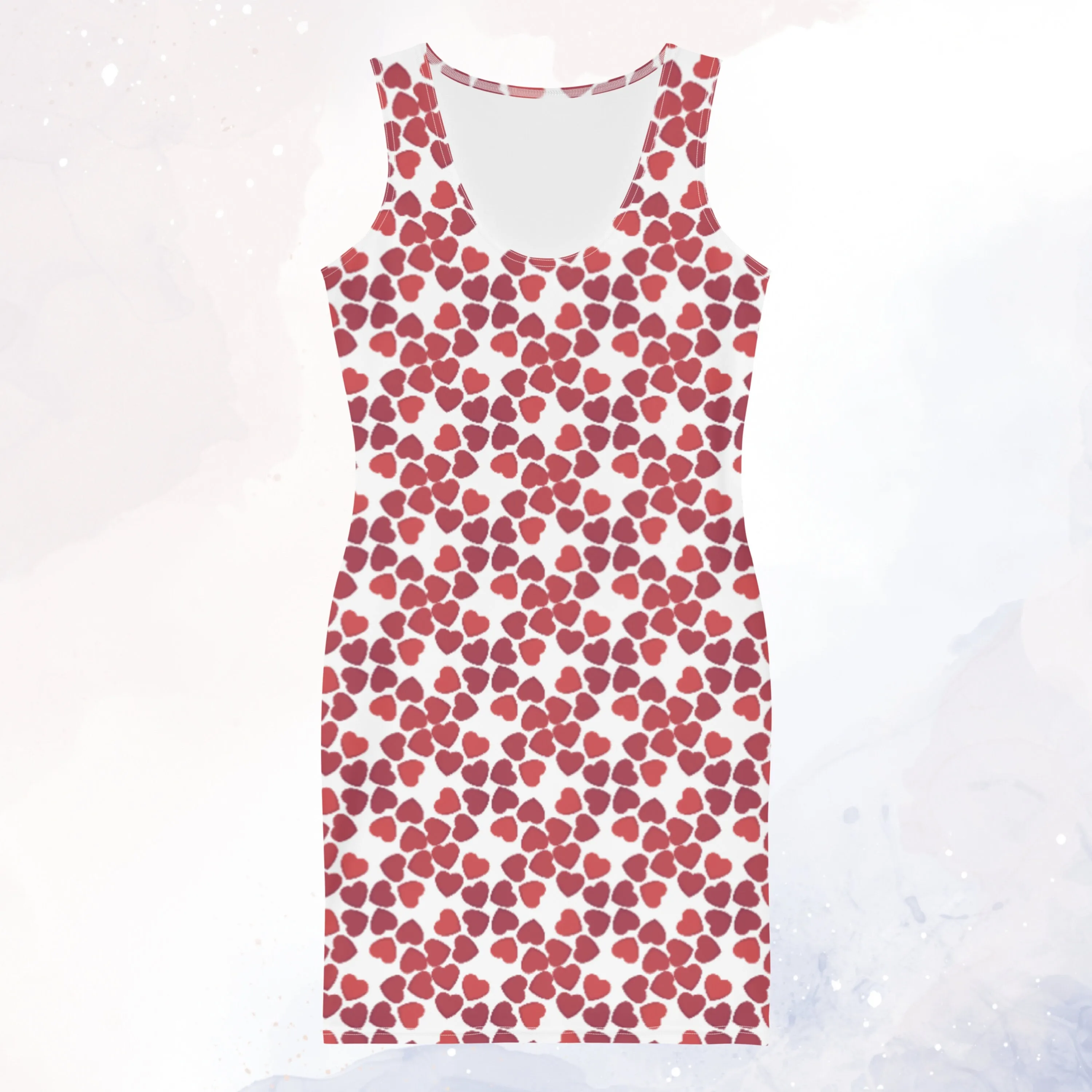 Covered in Red Hearts Valentine Bodycon dress