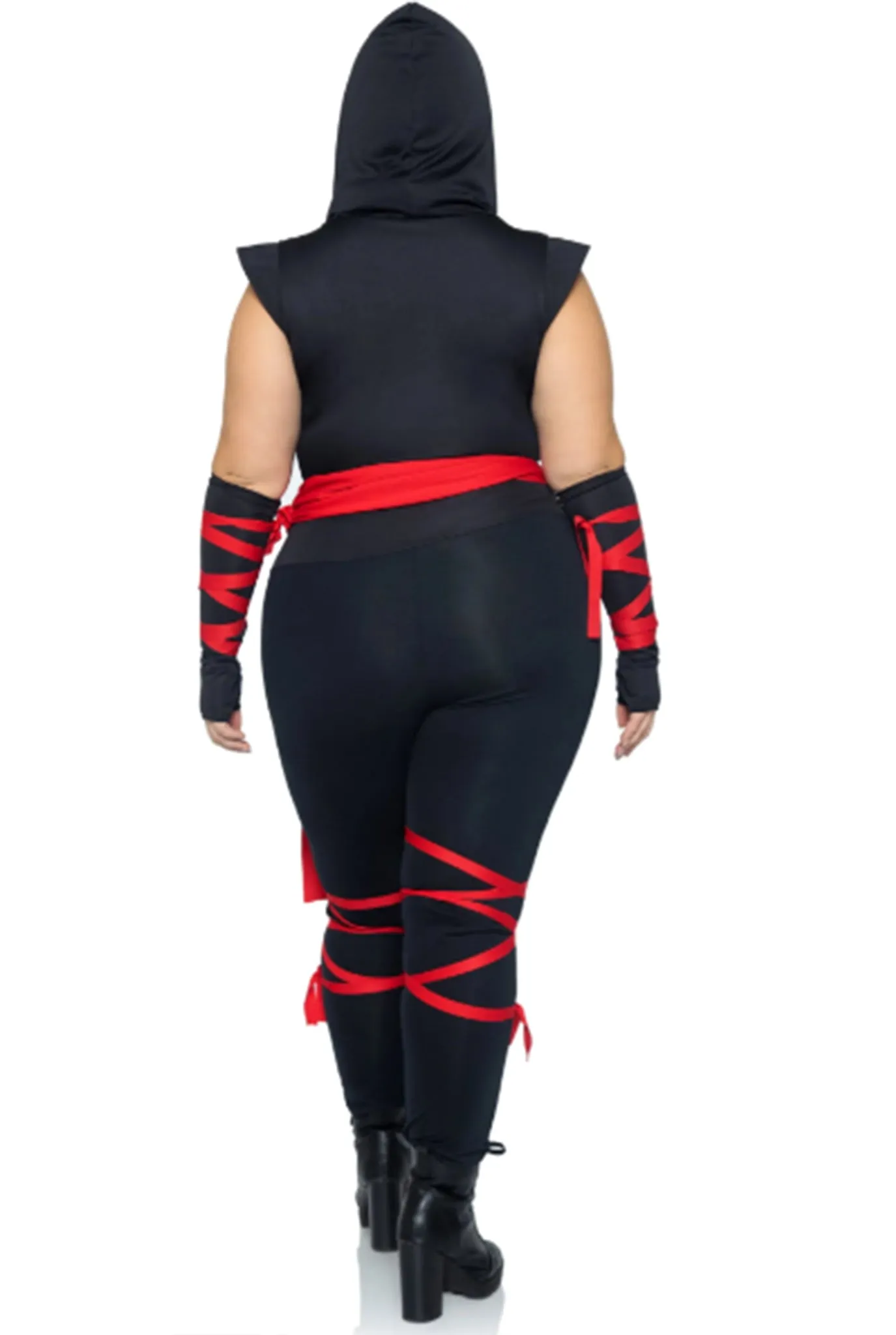 Deadly Ninja Costume - Deep-V Jumpsuit with Accessories