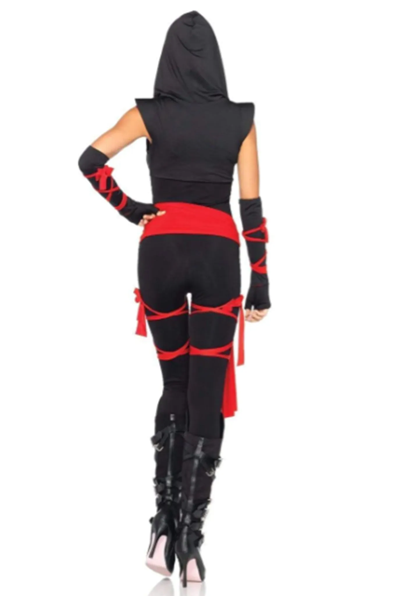 Deadly Ninja Costume - Deep-V Jumpsuit with Accessories