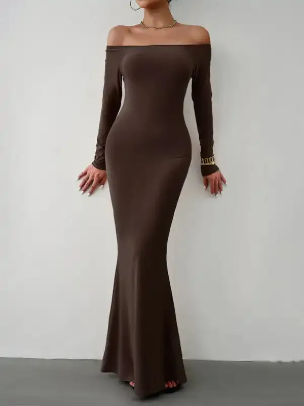 Fashion women’s new sexy and elegant slim one-shoulder dress