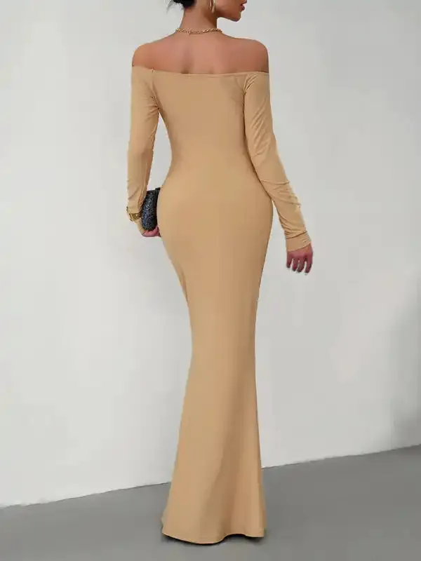 Fashion women’s new sexy and elegant slim one-shoulder dress