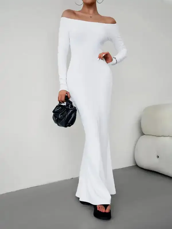 Fashion women’s new sexy and elegant slim one-shoulder dress