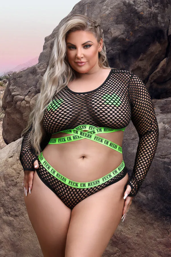 FK YOUR RULES! Plus Size Crop Top Set