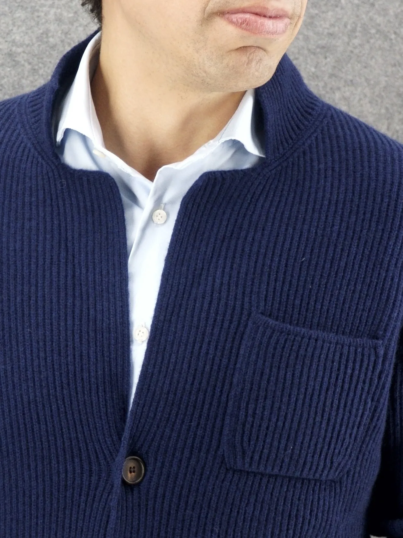 Giacca Coste British Blue 100% Cashmere