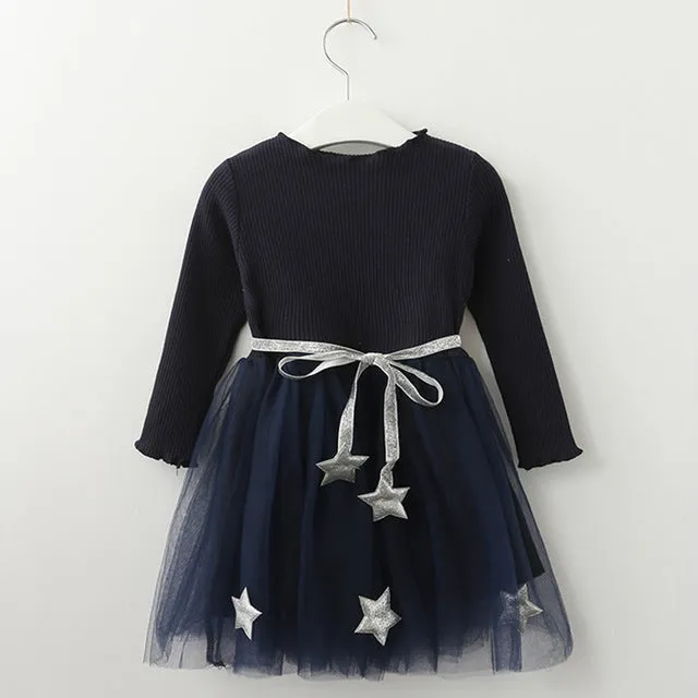 Girls Dress Pentagram Princess Dress European and American Style Girls Dresses