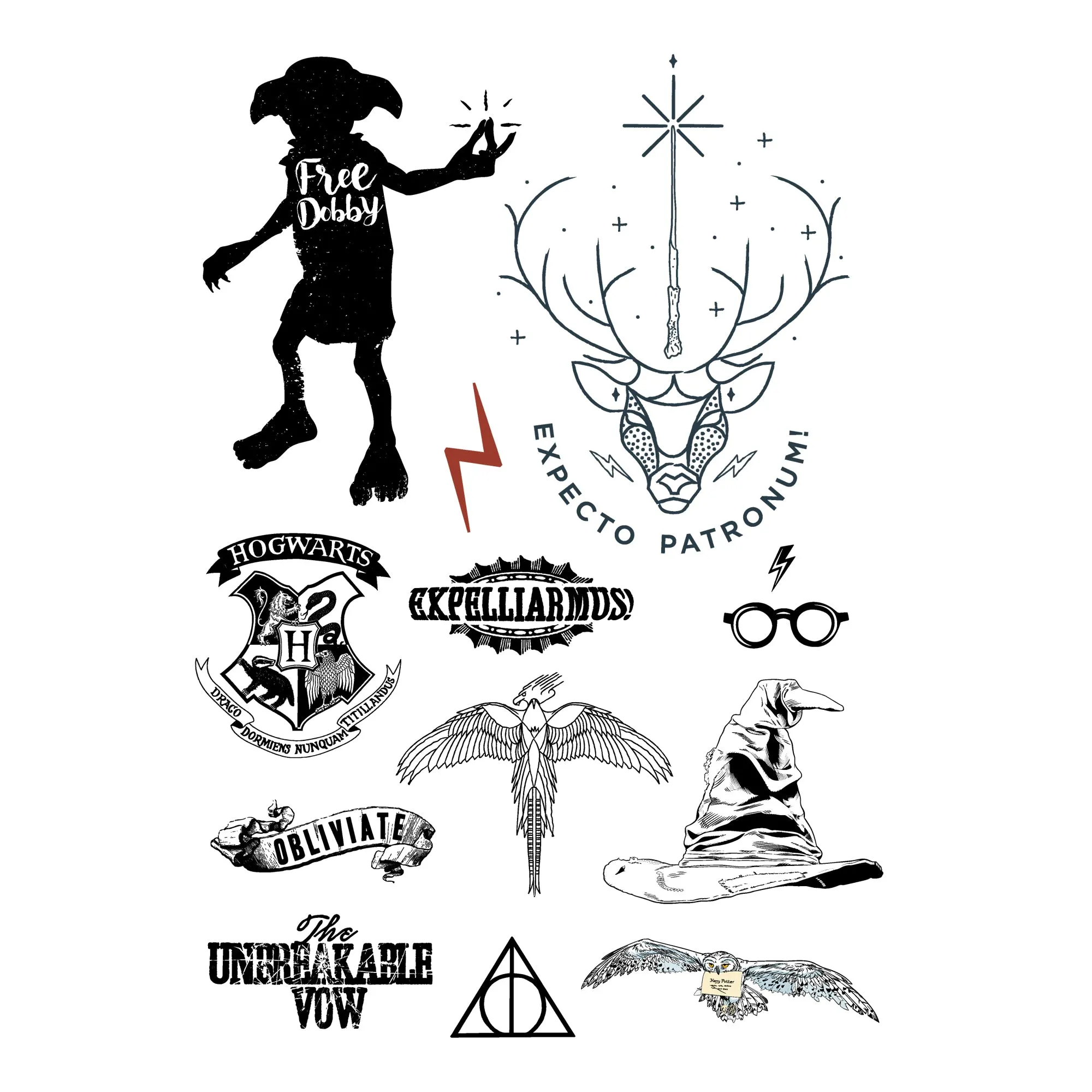 Harry Potter Temporary Tattoos (35 tattoos)