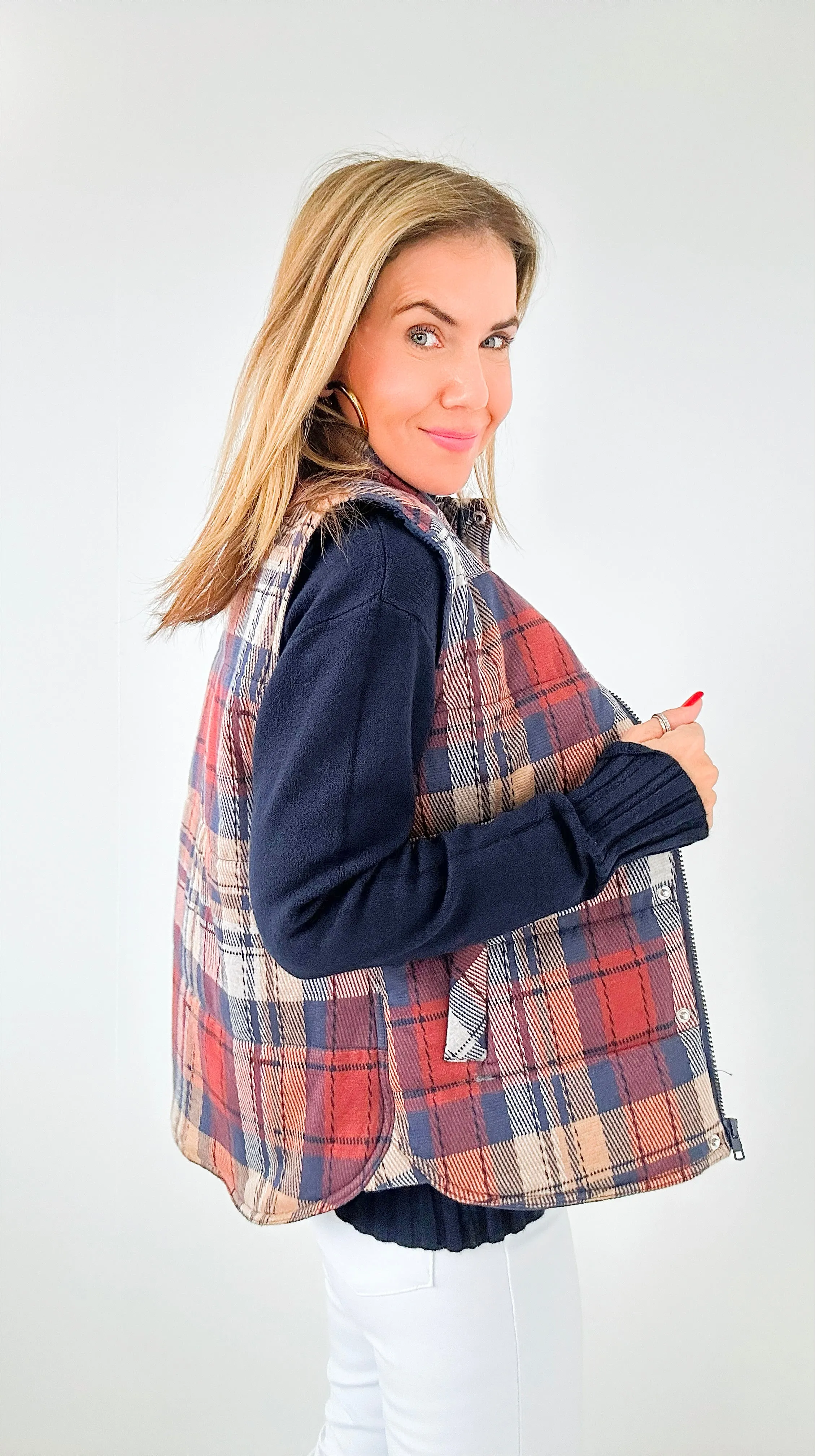 Highland Plaid Puffer Vest