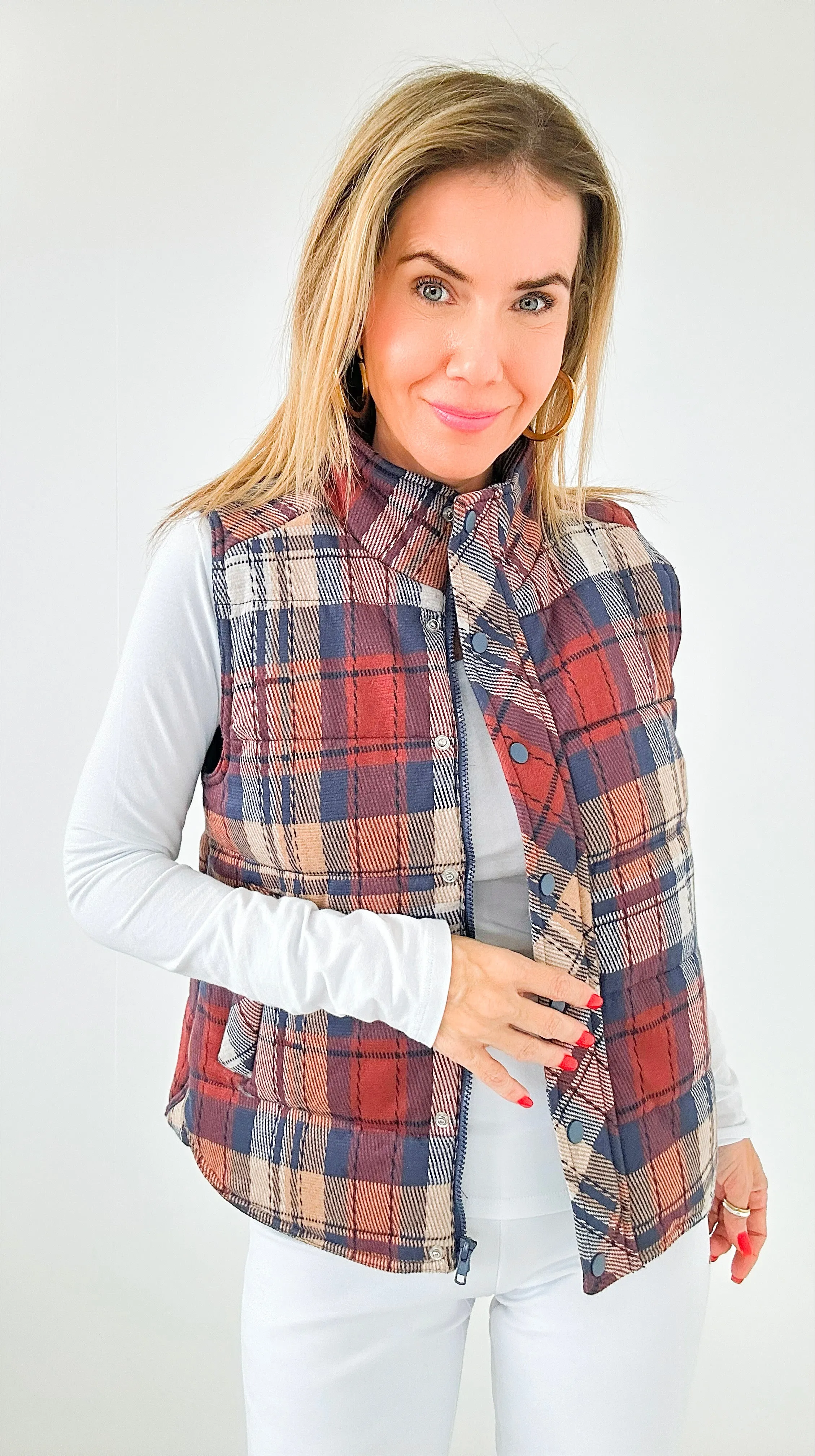 Highland Plaid Puffer Vest