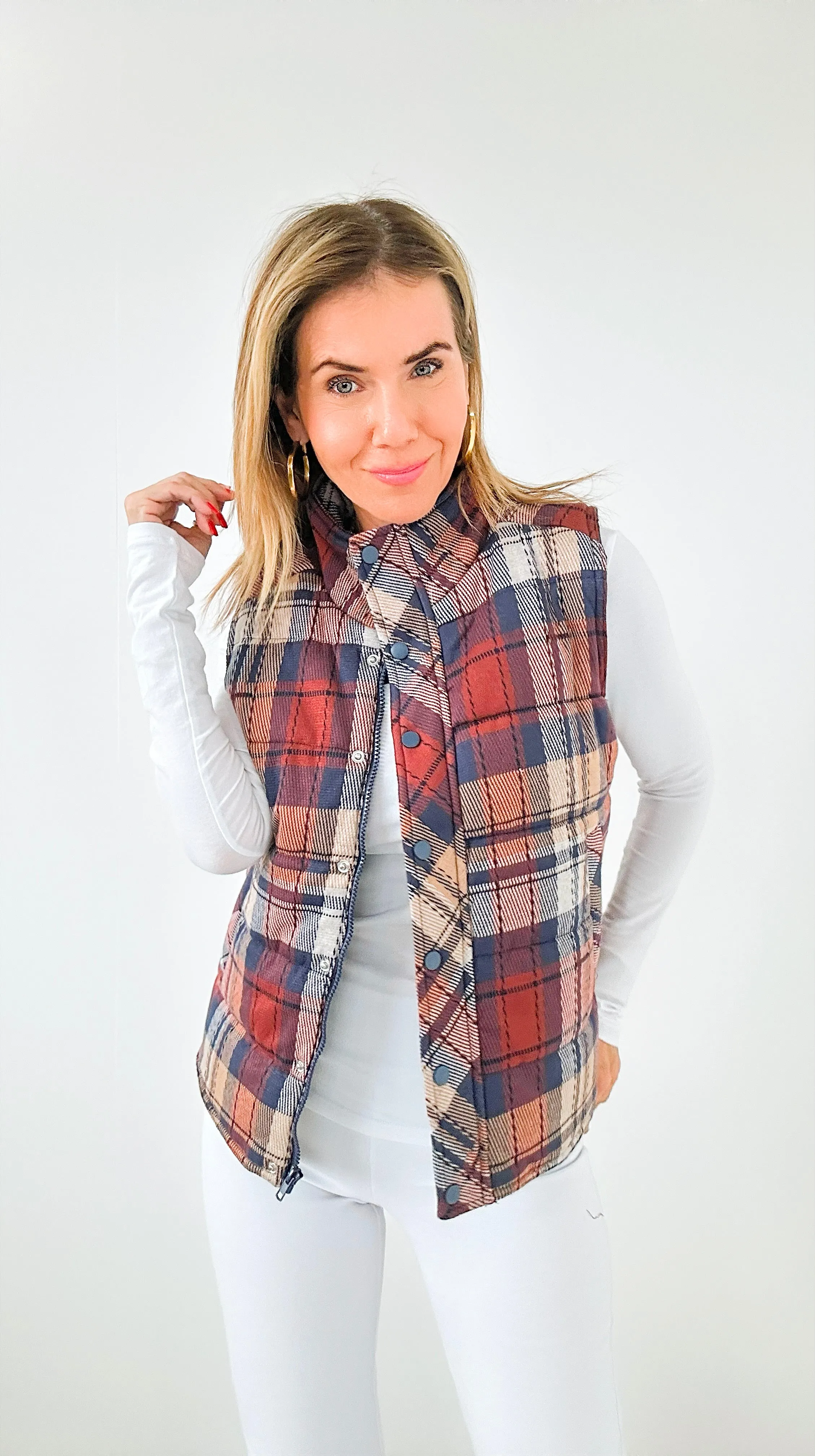 Highland Plaid Puffer Vest