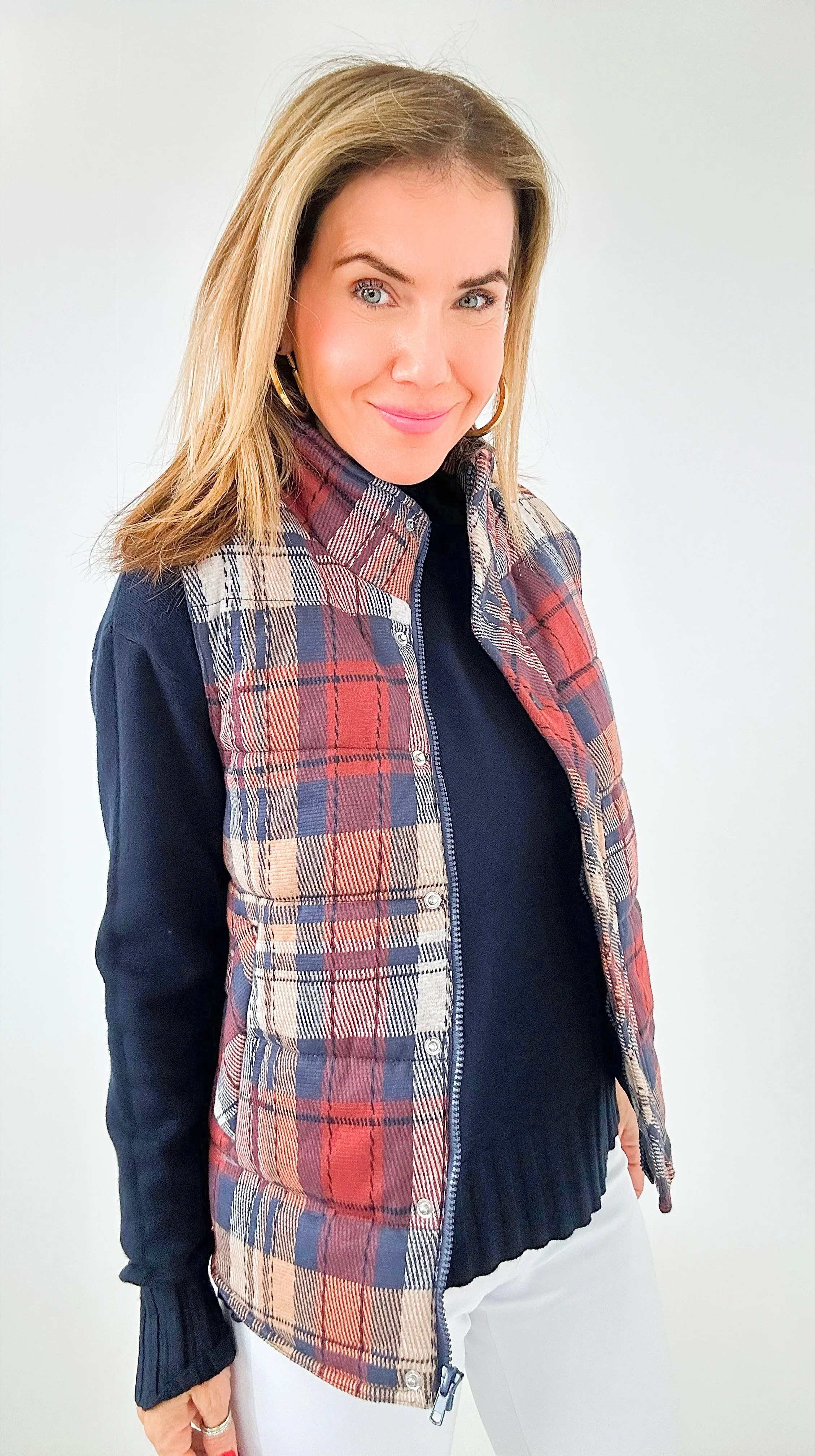 Highland Plaid Puffer Vest