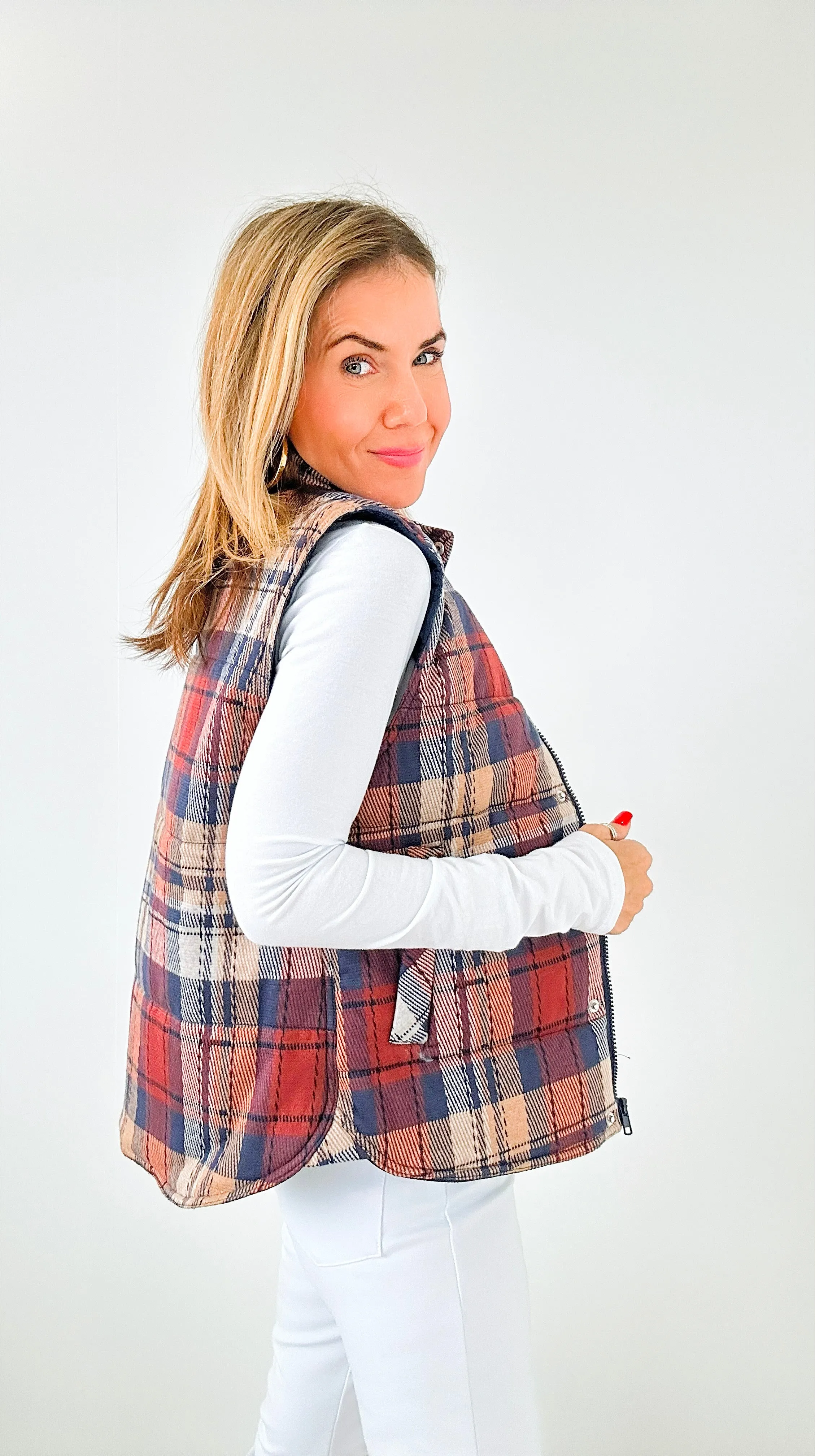 Highland Plaid Puffer Vest