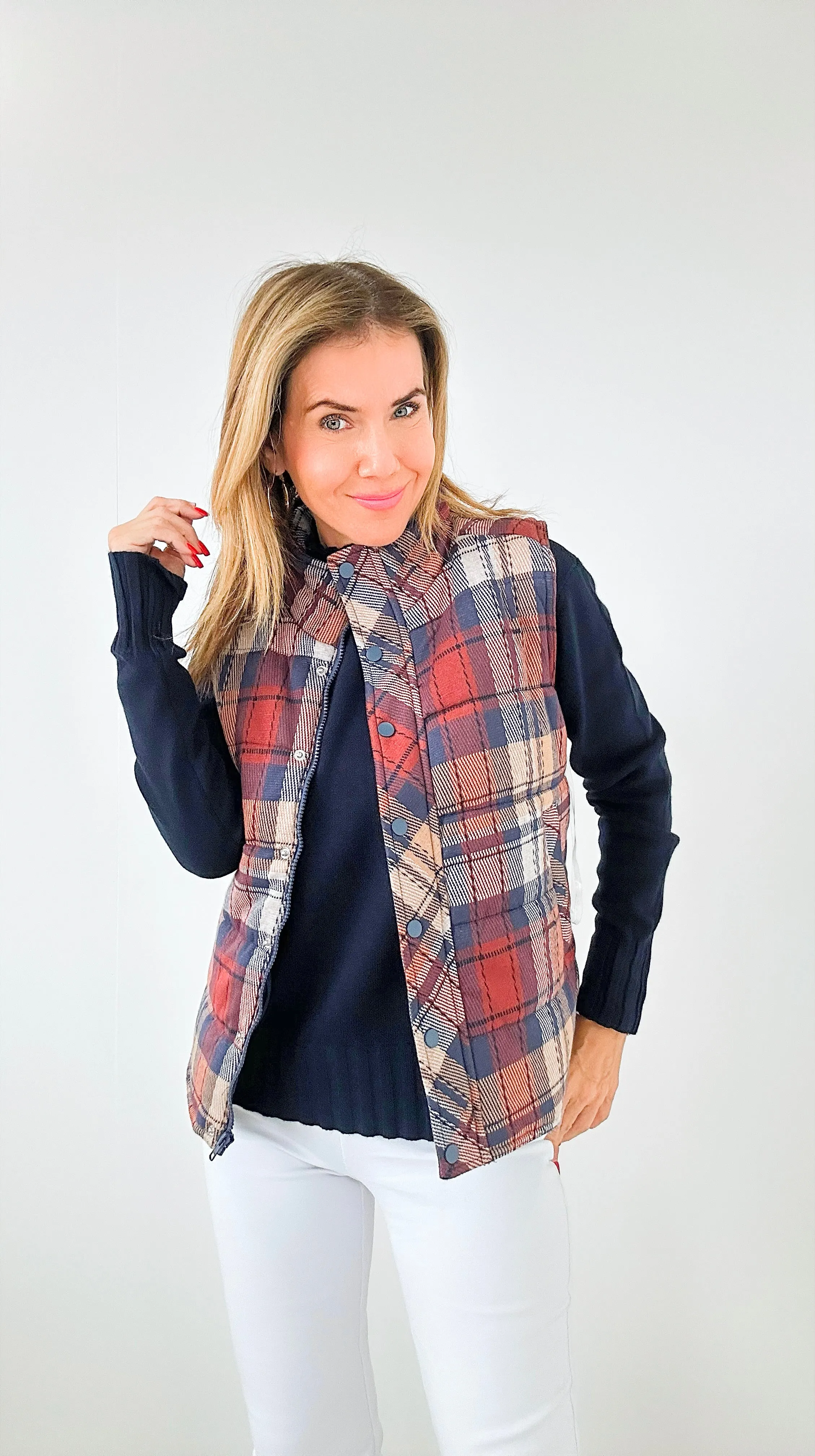 Highland Plaid Puffer Vest