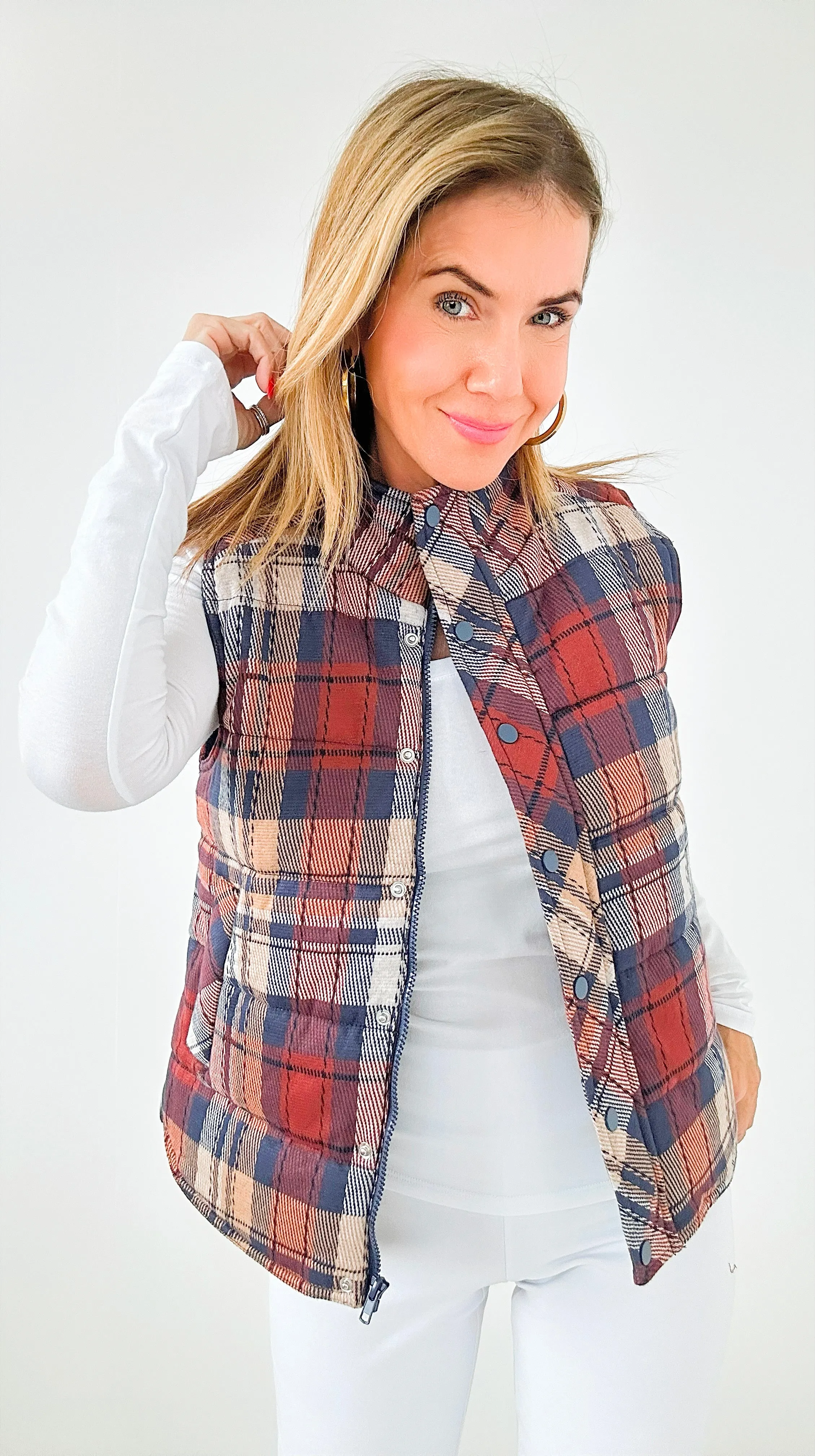 Highland Plaid Puffer Vest