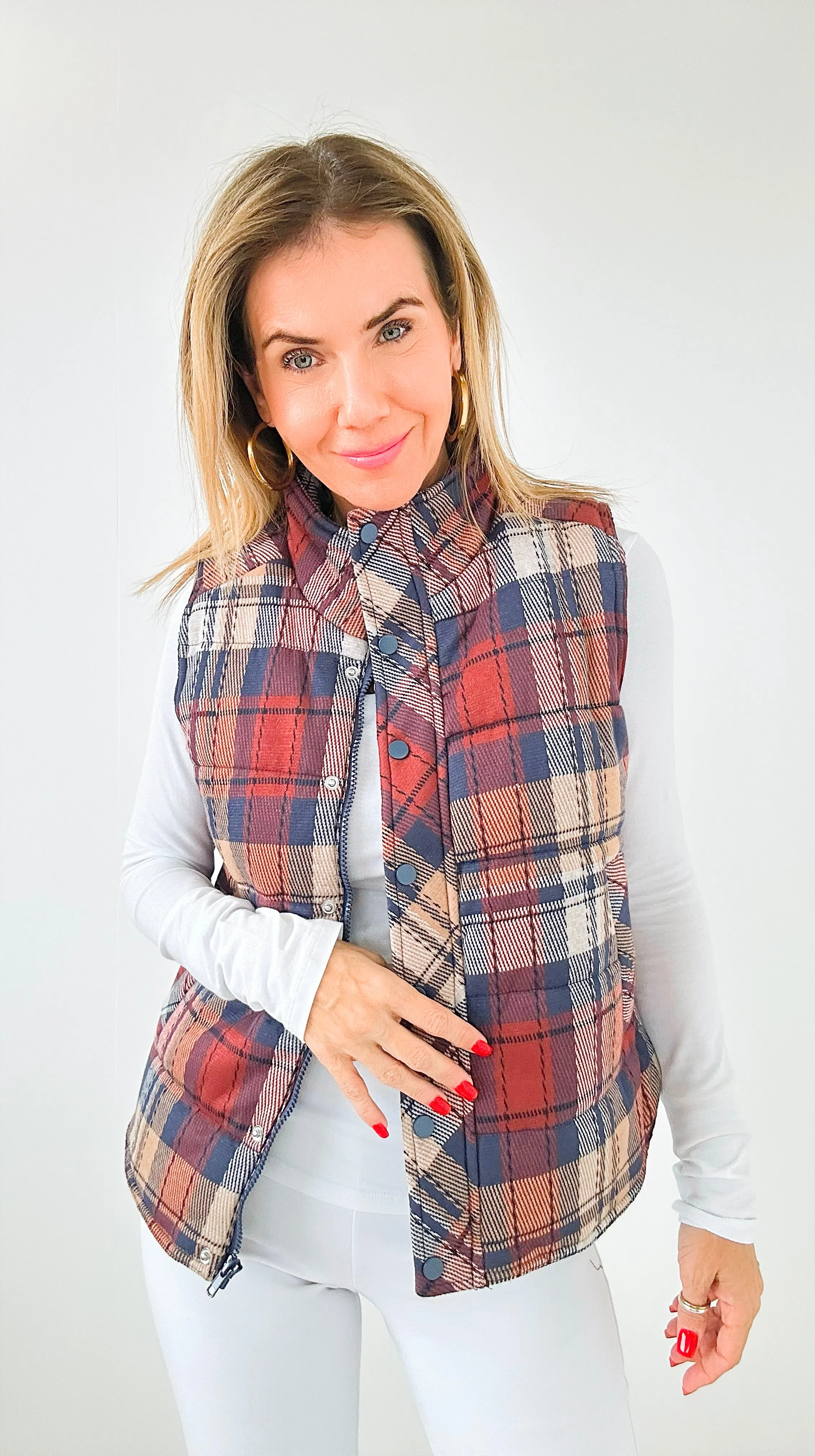 Highland Plaid Puffer Vest