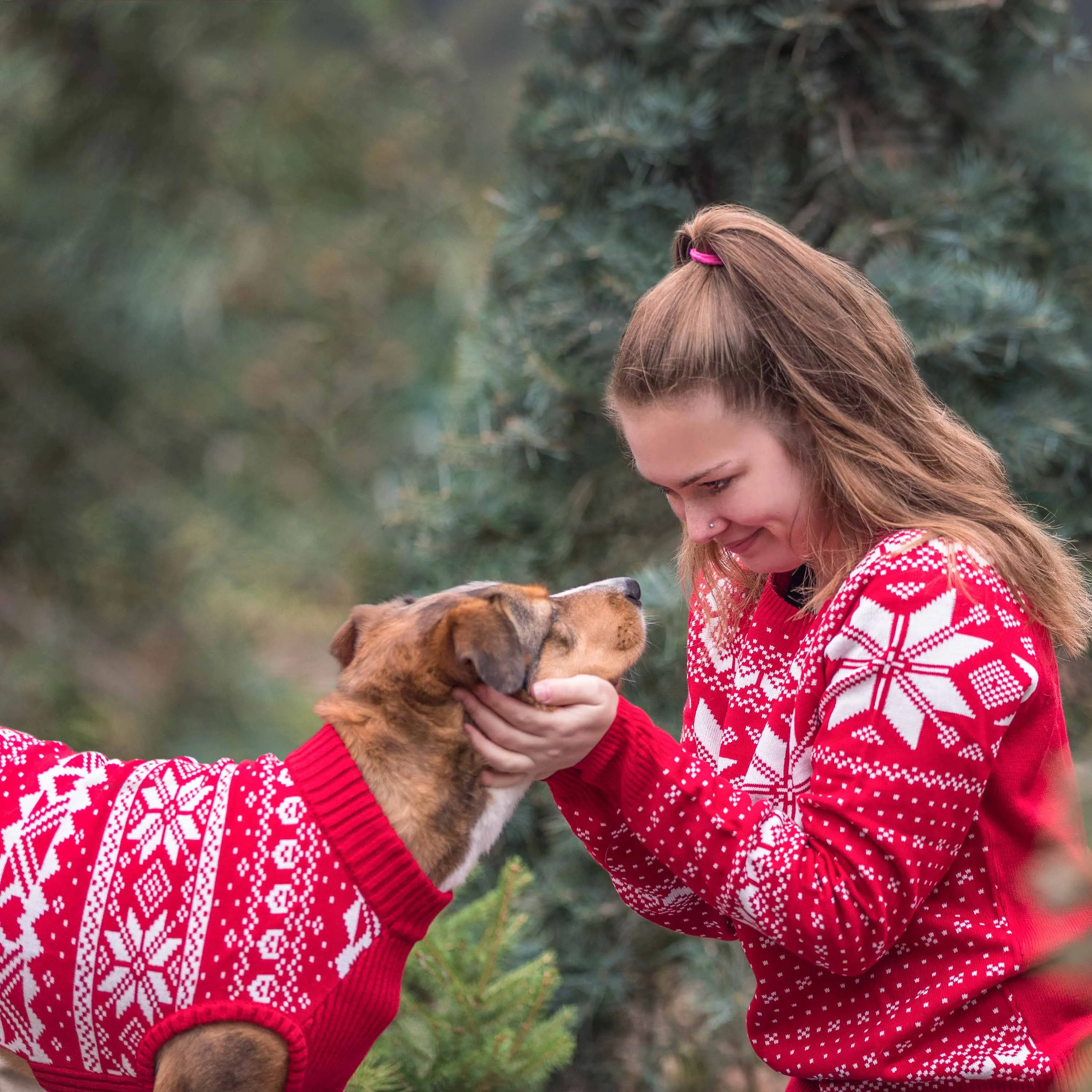 Holiday Family Matching Sweater in True Red