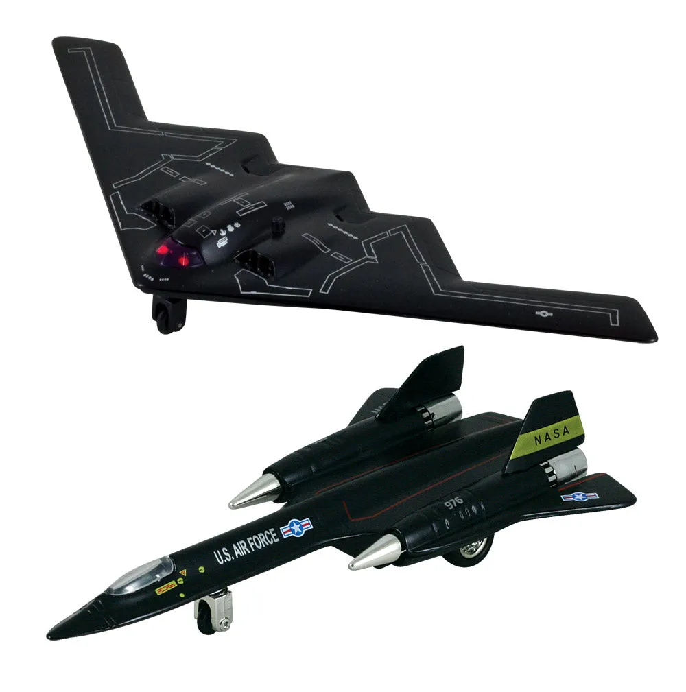 InAir Diecast Pullbacks - B-2 Bomber & SR-71 Blackbird - SET of 2