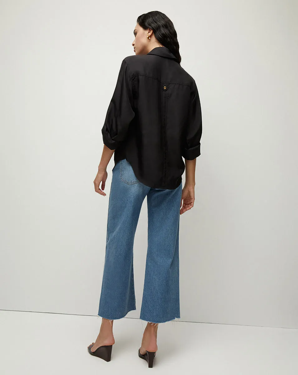 Jada Silk Button-Down Top