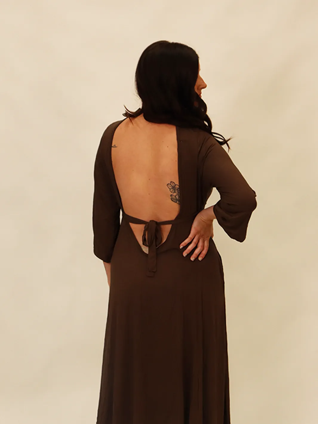 Lila Labor & Postpartum Gown in Mocha (Limited Edition)