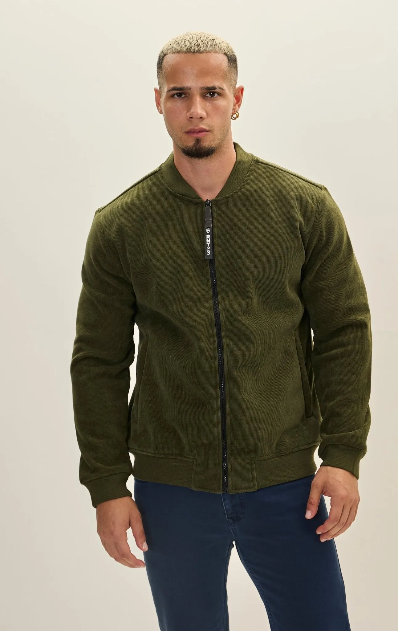 Lined Bomber Jacket - Khaki