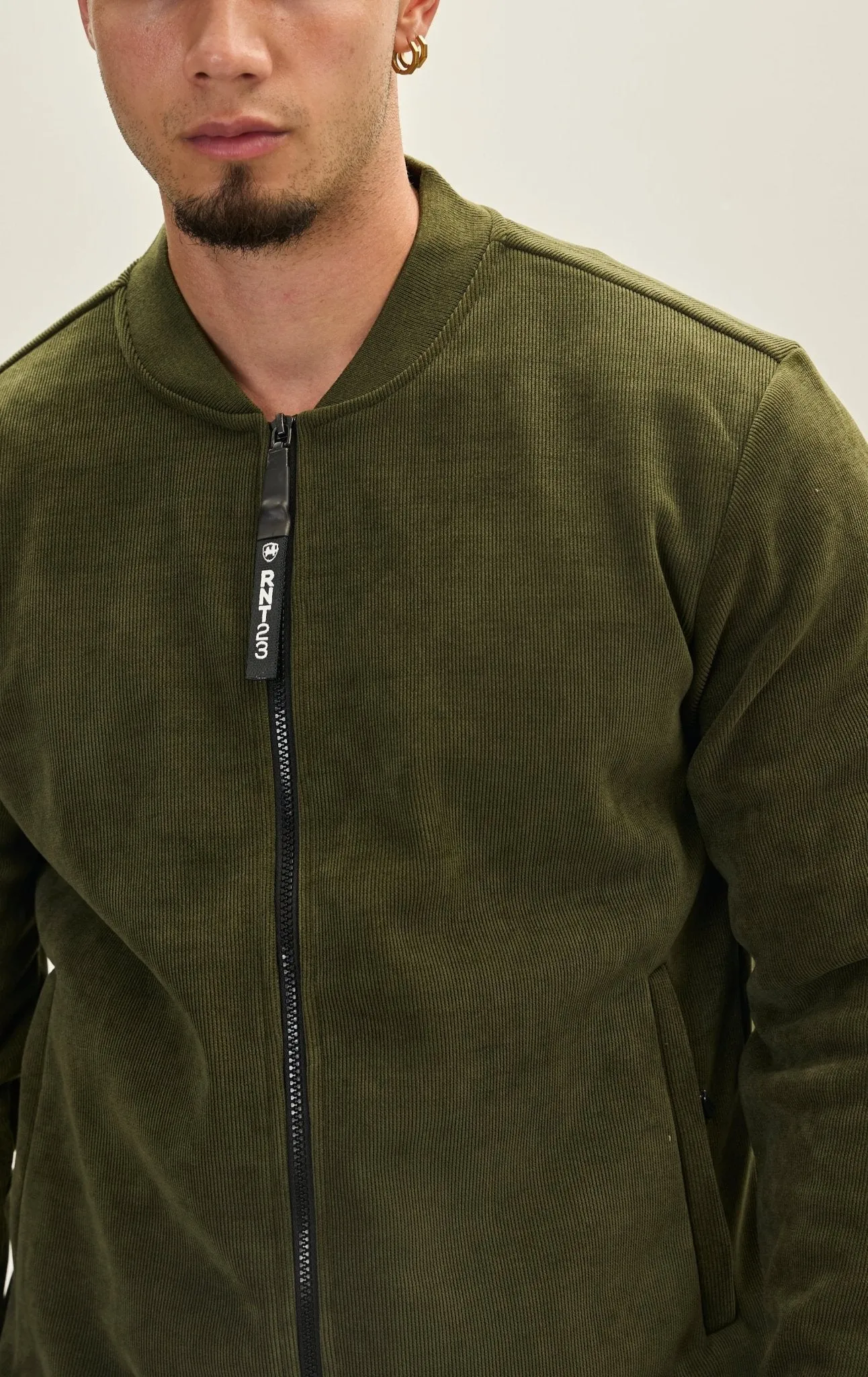 Lined Bomber Jacket - Khaki