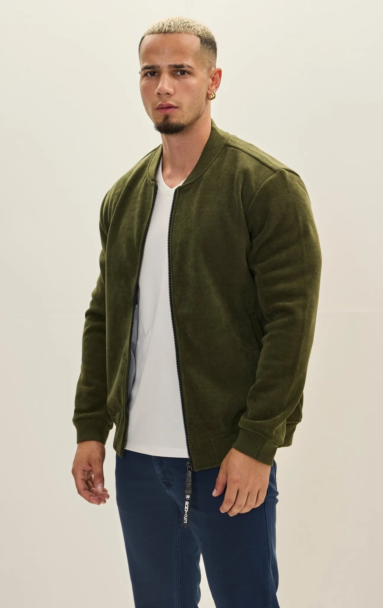 Lined Bomber Jacket - Khaki