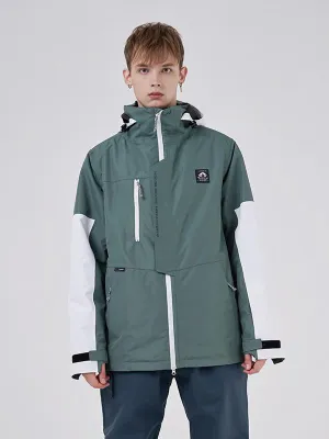 Men's RAWRWAR Powder Space Colorblock Sleeve Winter Parka Snow Jacket