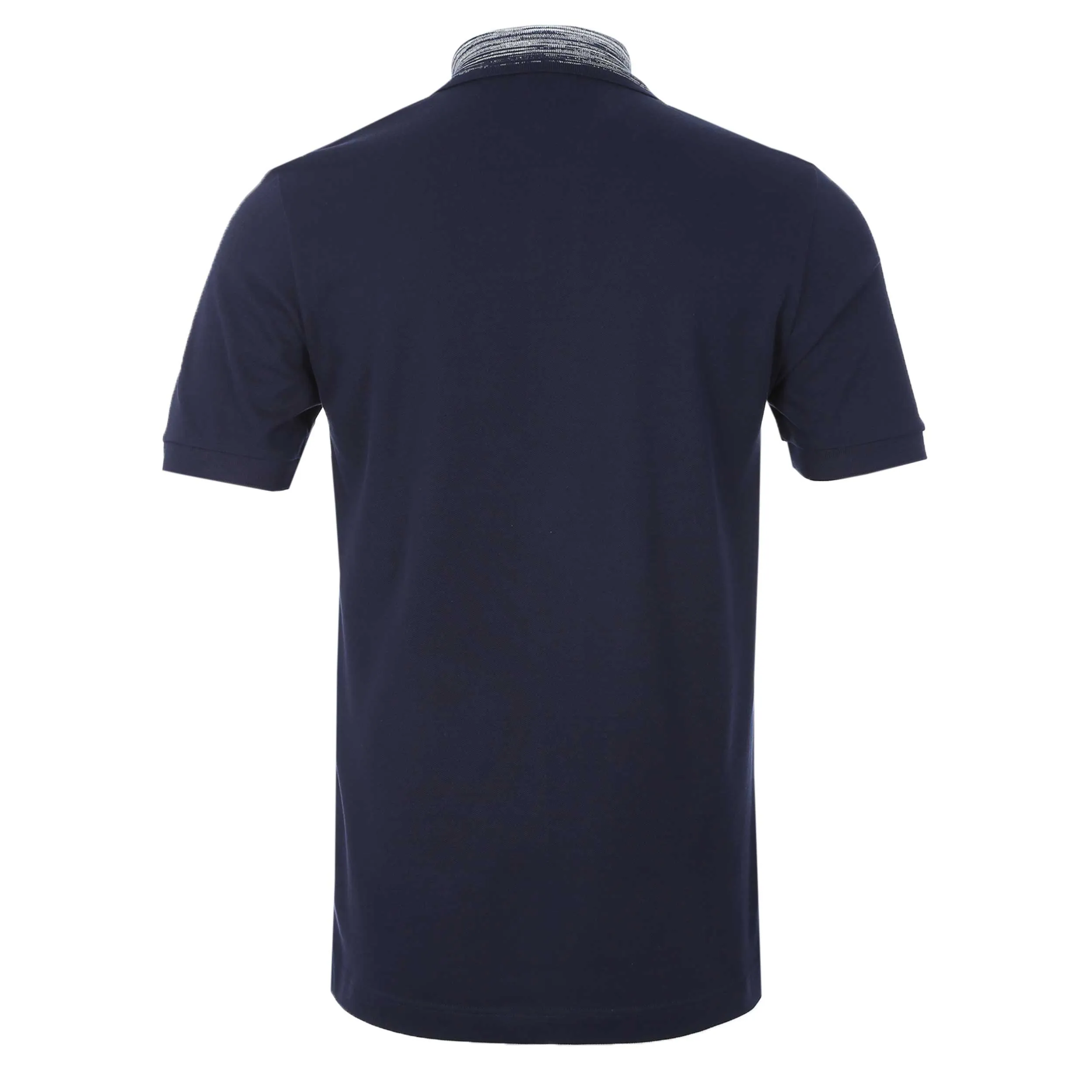 Missoni White Stripe Collar Polo Shirt in Navy